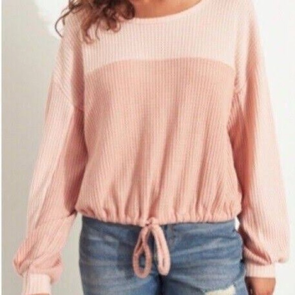 Hollister Tops - HOLLISTER long sleeve Open Back Waffle Knit shirt top in women’s XS .